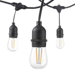 ENER-J LED Filament Festoon String Light 10.2m Warm White 10x 2W Bulbs in Black - thumbnail 5