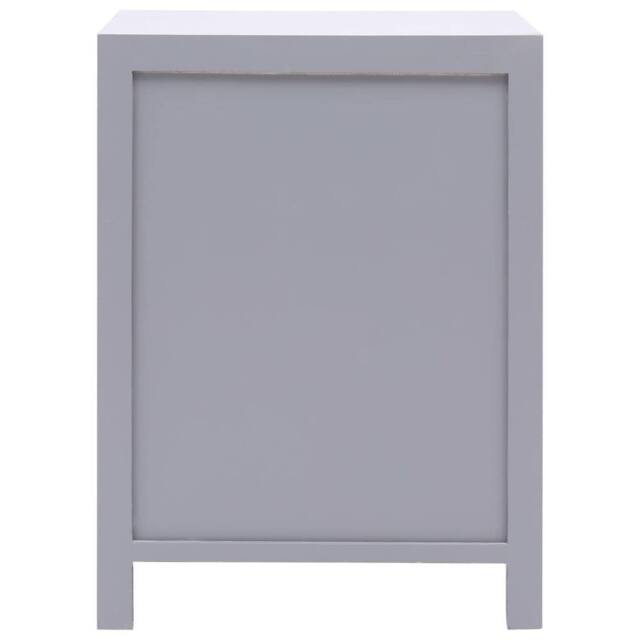 Berkfield Home Decorative Bedside Cabinet Grey 38x28x52 cm Paulownia Wood - Size: 38 x 28 x 52 cm - image 1