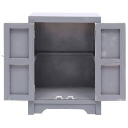 Berkfield Home Decorative Bedside Cabinet Grey 38x28x52 cm Paulownia Wood - Size: 38 x 28 x 52 cm - thumbnail 4