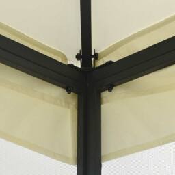 Berkfield Home Gazebo with Nets 300x300x265 cm Cream in Beige - Size: 300 x 300 x 265 cm - thumbnail 4