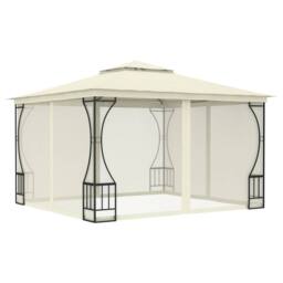 Berkfield Home Gazebo with Nets 300x300x265 cm Cream in Beige - Size: 300 x 300 x 265 cm - thumbnail 2