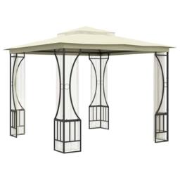 Berkfield Home Gazebo with Nets 300x300x265 cm Cream in Beige - Size: 300 x 300 x 265 cm - thumbnail 1