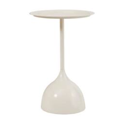 FLAVORA Cream-Round Coffee Table Metal Iron Side Desk in Cream - Size: 0.6m2 - thumbnail 1