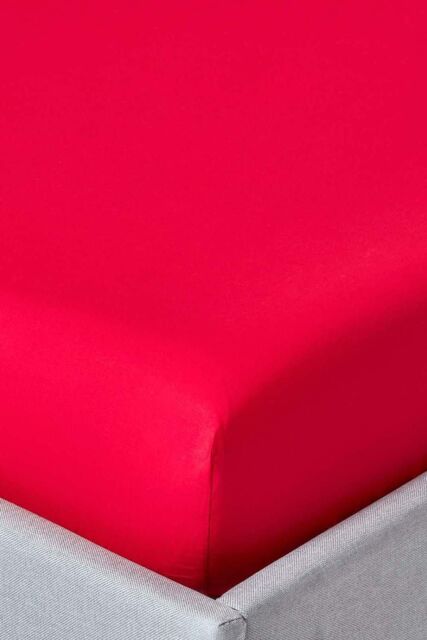Homescapes Egyptian Cotton Deep Fitted Sheet 18 inch 200 Thread Count in Red - Size: King Fitted - image 1