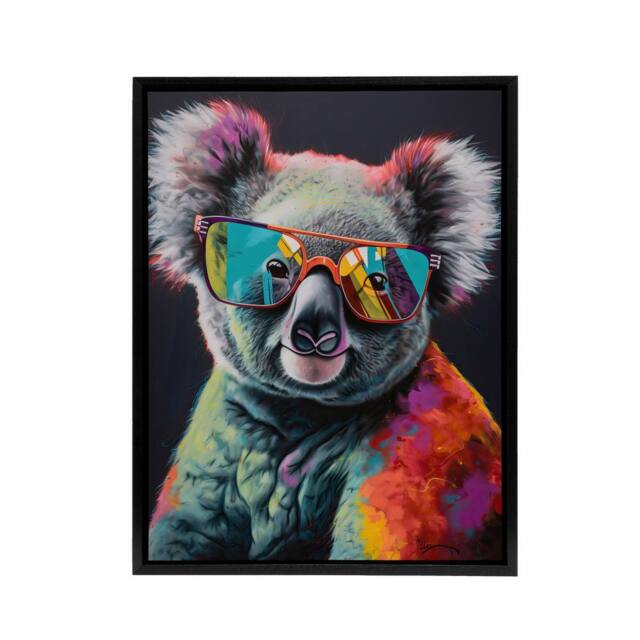 "Artery8 Koala Bear With Sunglasses Modern Framed Canvas Wall Art Print - Size: W12"" x H16""" - image 1