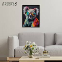 "Artery8 Koala Bear With Sunglasses Modern Framed Canvas Wall Art Print - Size: W12"" x H16""" - thumbnail 3