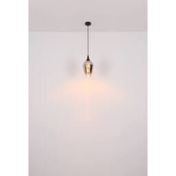 Netlighting Lavus Dome Pendant Ceiling Light Matt Black Chromed Glass Shade 1x E27 - thumbnail 5
