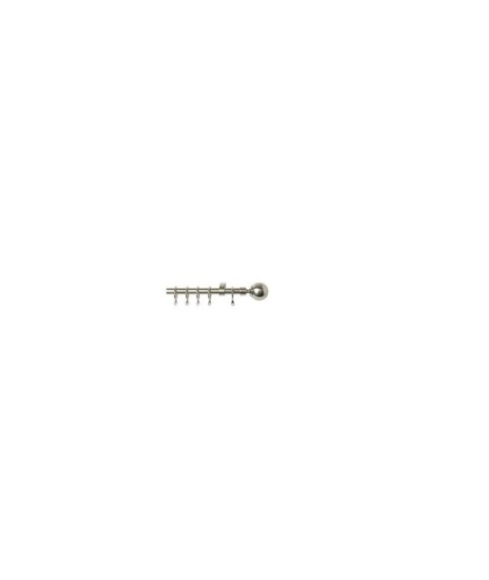 New Edge Blinds 16-19mm Ball Metal Curtain Pole Set - Satin Silver - Size: 150 cm - 280 cm - image 1
