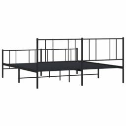 Berkfield Home Metal Bed Frame with Headboard & Footboard Black 120x190 cm Sma… - Size: Super King - thumbnail 8