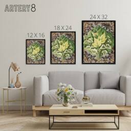 "Artery8 Art Nouveau Ivy Leaves Painting Hibberd Black Framed Canvas Wall Art in Green - Size: W12"" x H16""" - thumbnail 4