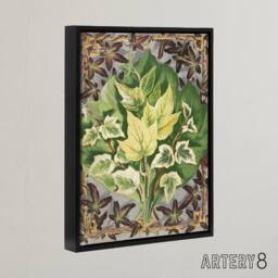 "Artery8 Art Nouveau Ivy Leaves Painting Hibberd Black Framed Canvas Wall Art in Green - Size: W12"" x H16""" - thumbnail 2
