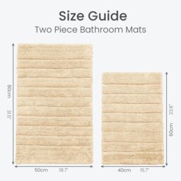 Allure Bath Fashions Ribbed Two Piece Bath Mat Set - 100% Cotton in Beige - thumbnail 5