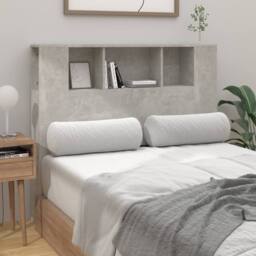 Berkfield Home Headboard Cabinet Concrete Grey 120x18.5x104.5 cm - thumbnail 1