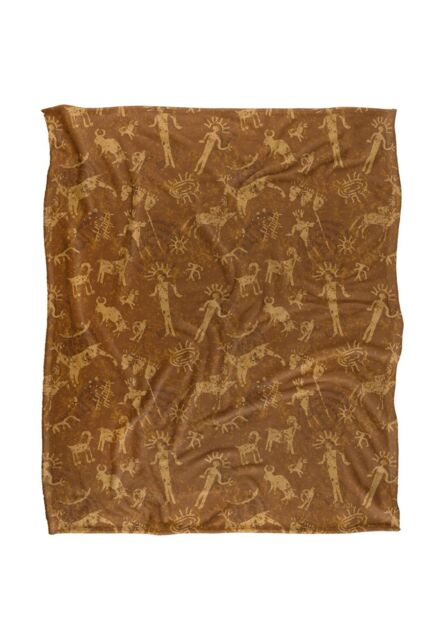 JQ Licensing Jl-Jp Hunting Petroglyph Pattern Silky Touch Super Soft Throw Blanket 152 X 127 cm in White - image 1