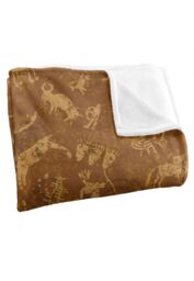 JQ Licensing Jl-Jp Hunting Petroglyph Pattern Silky Touch Super Soft Throw Blanket 152 X 127 cm in White - thumbnail 3