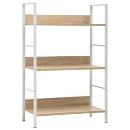 Berkfield Home 3-Layer Book Shelf Oak 60x27.6x90.5 cm Engineered Wood in Brown - thumbnail 1
