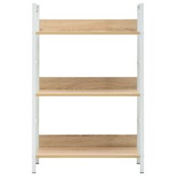 Berkfield Home 3-Layer Book Shelf Oak 60x27.6x90.5 cm Engineered Wood in Brown - thumbnail 3