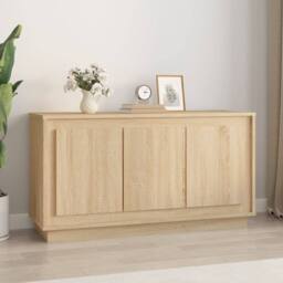 Berkfield Home Sideboard Sonoma Oak 102x35x55 cm Engineered Wood in Light Tan - Size: 102 x 35 x 55 cm - thumbnail 2