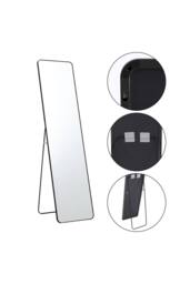 Garden Sanctuary Modern Rectangular Metal Floor Mirror in Black - thumbnail 6
