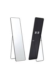 Garden Sanctuary Modern Rectangular Metal Floor Mirror in Black - thumbnail 5