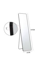 Garden Sanctuary Modern Rectangular Metal Floor Mirror in Black - thumbnail 4