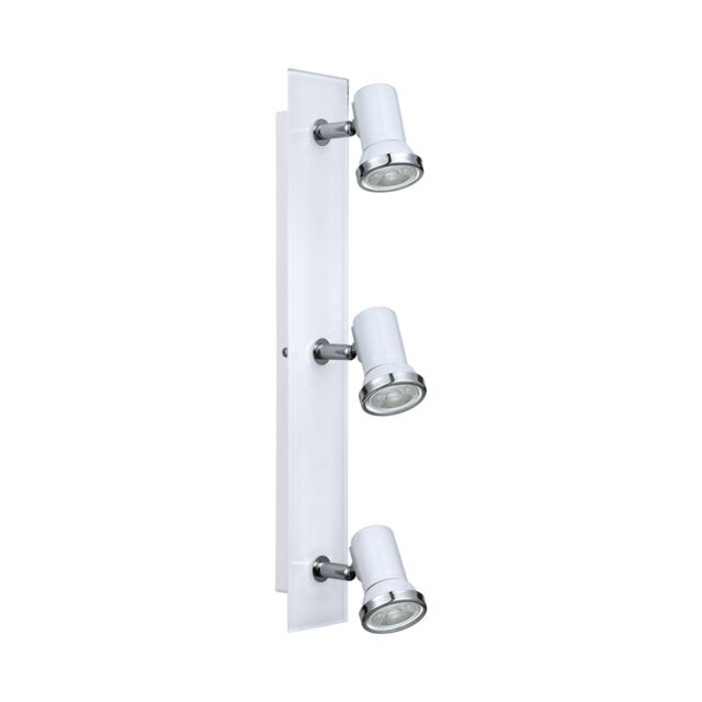 Loops Wall Flush Ceiling Light IP44 Bathroom Colour White Chrome Bulb GU10 3x3.3W Incl - image 1