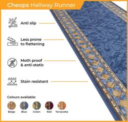 runrug Hallway Runner Rug - Non-Slip, Hardwearing, 5.4mm - 'Cheops' in Terracotta - Size: 80 cm x 150 cm - thumbnail 3