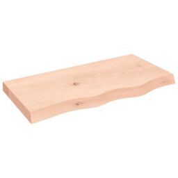 Berkfield Home Wall Shelf 80x40x(2-6) cm Untreated Solid Wood Oak in Brown - thumbnail 1
