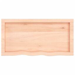 Berkfield Home Wall Shelf 80x40x(2-6) cm Untreated Solid Wood Oak in Brown - thumbnail 3