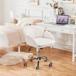 Kelvenix Cute Desk Chair Swivel White - Size: 0.6m2 - thumbnail 3