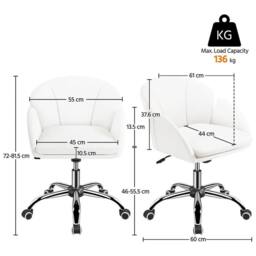 Kelvenix Cute Desk Chair Swivel White - Size: 0.6m2 - thumbnail 2