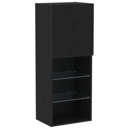 Berkfield Home LED TV Cabinet Black Oak 30.5x30x102 cm Engineered Wood - thumbnail 8
