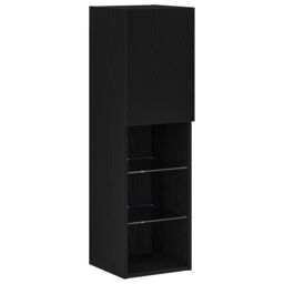 Berkfield Home LED TV Cabinet Black Oak 30.5x30x102 cm Engineered Wood - thumbnail 7