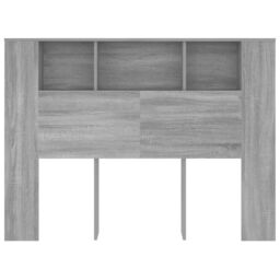 Berkfield Home Headboard Cabinet Grey Sonoma 140x18.5x104.5 cm - thumbnail 3