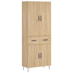 Berkfield Home Highboard Sonoma Oak 69.5x34x180 cm Engineered Wood in Brown - thumbnail 2