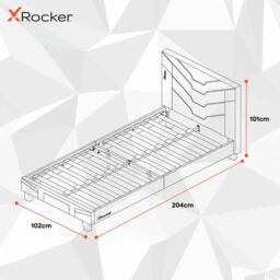 X Rocker Cerberus Gaming Bed for Kids & Teens, Upholstered Leather in Red - Size: Double - thumbnail 7
