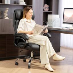 STILVORA Black Executive Office Chair with Adjustable Height - thumbnail 2