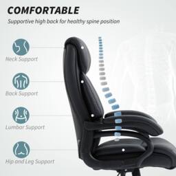 STILVORA Black Executive Office Chair with Adjustable Height - thumbnail 6