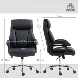 STILVORA Black Executive Office Chair with Adjustable Height - thumbnail 3