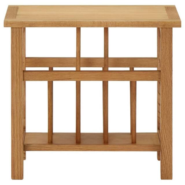 Berkfield Home Magazine Table 45x27x42 cm Solid Oak Wood in Light Brown - Size: 45 x 27 x 42 cm - image 1