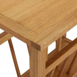 Berkfield Home Magazine Table 45x27x42 cm Solid Oak Wood in Light Brown - Size: 45 x 27 x 42 cm - thumbnail 5