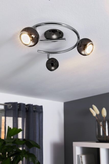 Eglo Bimeda LED Nickel-Nero & Chrome Ceiling Light in Silver - image 1