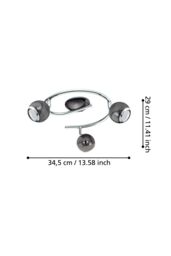 Eglo Bimeda LED Nickel-Nero & Chrome Ceiling Light in Silver - thumbnail 6