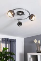 Eglo Bimeda LED Nickel-Nero & Chrome Ceiling Light in Silver - thumbnail 3