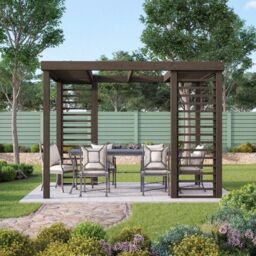 Rutland County Garden Furniture Ltd Panel Pergola - Wood - L300 x W420 cm - Rustic Brown - thumbnail 2