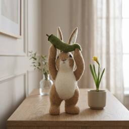 Garden Greatness Felt Rabbit With Green Pea Pod - Size: 1 Pack - thumbnail 1