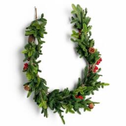 Shatchi 180cm Garland for Home Christmas Decoration in Green - Size: 180 cm
