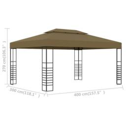 Berkfield Home Gazebo 3x4 m Taupe 180 g/m ² - thumbnail 6