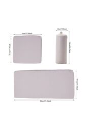 Living and Home 3Pcs Outdoor Waterproof Seat Cushion Set in Light Grey - thumbnail 4