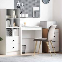 Berkfield Home Writing Desk White Engineered wood 70 x 40 x 76 cm Simple - thumbnail 2